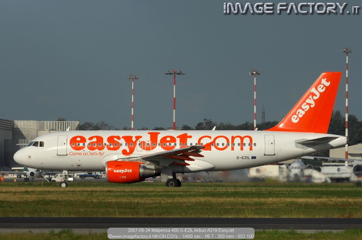 2007-08-24 Malpensa 400 G-EZIL Airbus A319 EasyJet